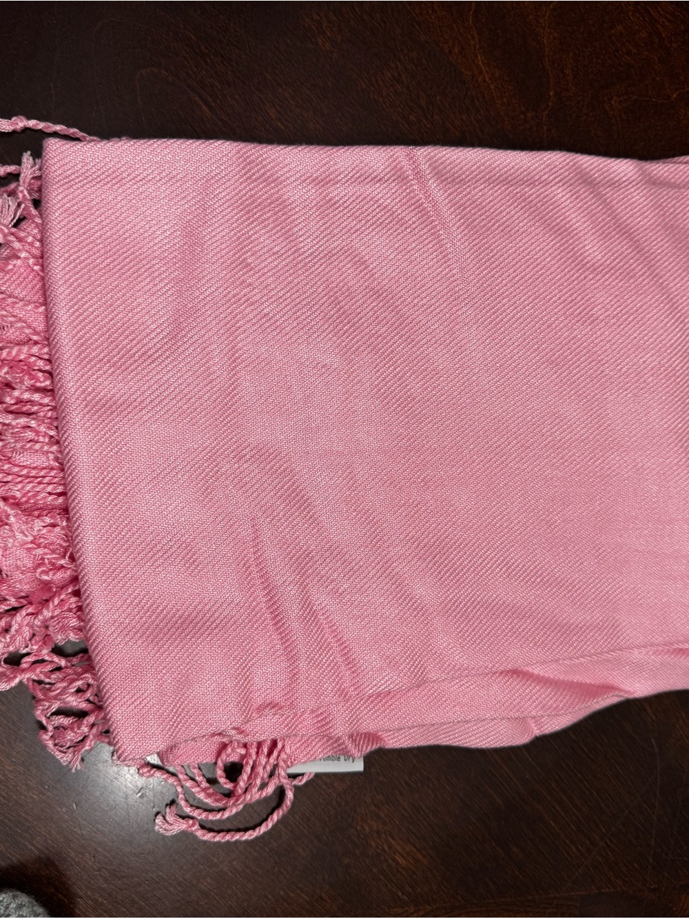 Mary Kay Soft Pink Fringe Scarf EUC